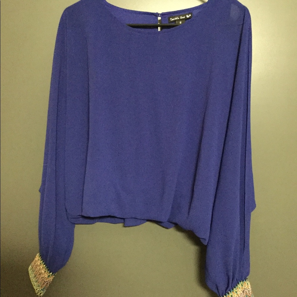 Royal blue scoop neck blouse